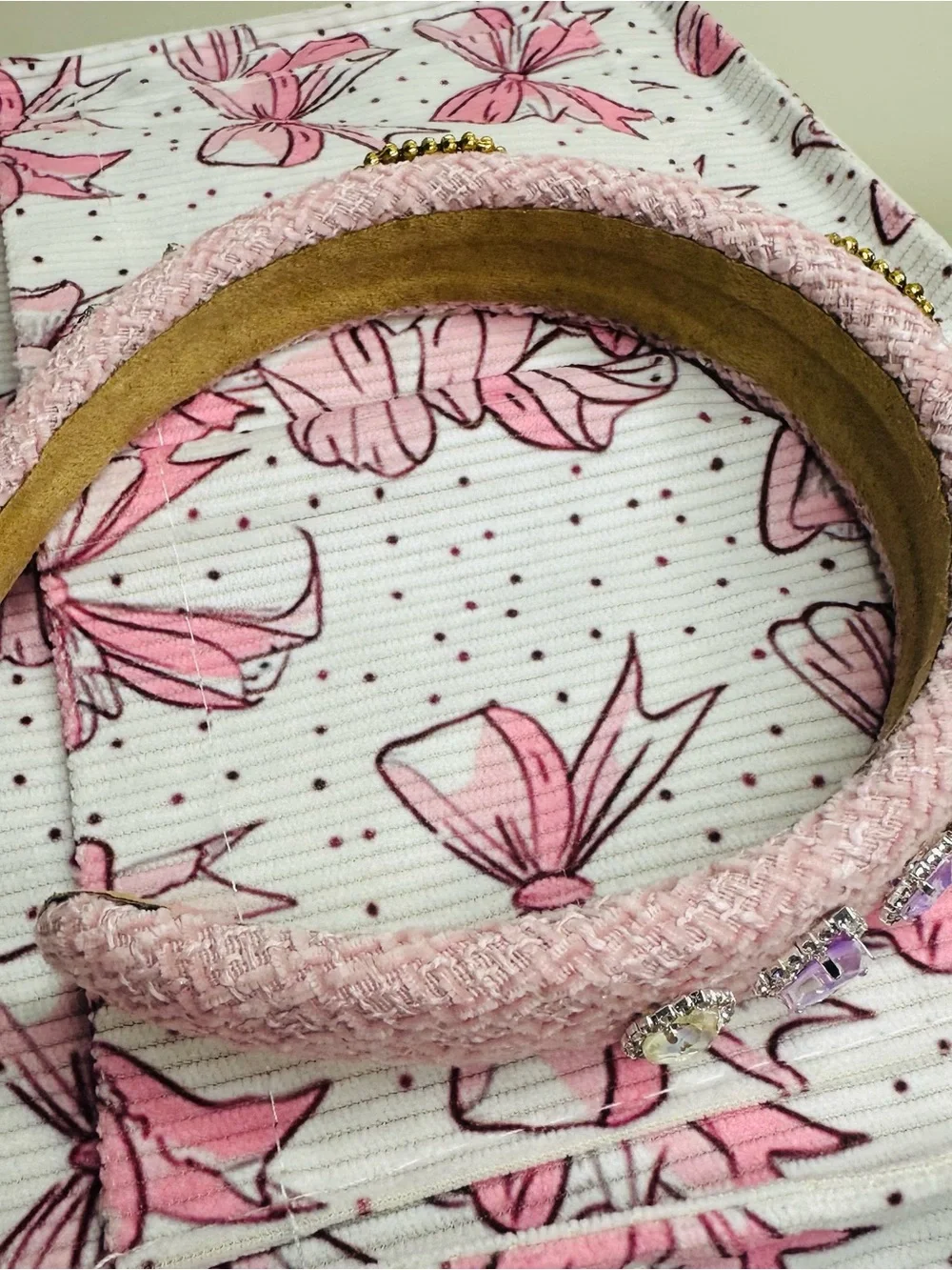 Women's Pink Jeweled Headband